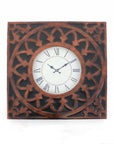 23" Bronze Metal Analog Square Wall Clock