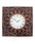 23" Bronze Metal Analog Square Wall Clock