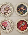 Set of Four Brown And White Bird No Entertainment No Food & Beverage No Fantasy & Sci-Fi Flower Metal No People Circle No Spiritual & Religious
