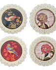 Set of Four Brown And White Bird No Entertainment No Food & Beverage No Fantasy & Sci-Fi Flower Metal No People Circle No Spiritual & Religious