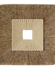Set of Two Brown Abstract Geometric Sandstone Square Hanging Wall Decor