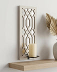 6" White Wood Wall Sconce Candle Holder