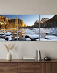 Set of Three White Canvas Square Framed Art