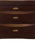 25" Espresso Three Drawers Solid Wood Nightstand