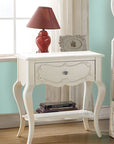 26" Solid Wood And Mirrored Glass Nightstand