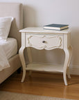 26" Solid Wood And Mirrored Glass Nightstand