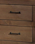 23" Brown Two Drawers Metal Nightstand