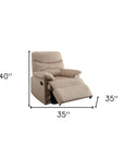 35" Light Brown Microfiber Manual Recliner
