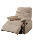 35" Light Brown Microfiber Manual Recliner