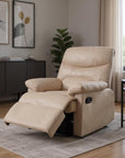35" Light Brown Microfiber Manual Recliner