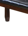48" Black and Brown Upholstered PU Leather Bench