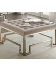 36" Champagne Polyester Tufted Cocktail Ottoman