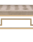 36" Champagne Polyester Tufted Cocktail Ottoman