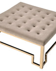 36" Champagne Polyester Tufted Cocktail Ottoman