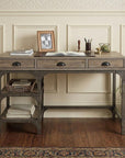 47" Natural and Gray Writing Desk With Three Drawers