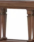 60" Brown Solid Wood Floor Shelf Console Table