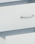 25" White Wood Two Drawer Nightstand