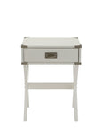 Modern White X Shape Wooden Storage End Table