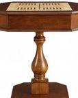 28" Brown Cherry Octagonal Game Table With Drawer