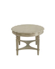 50" Antiqued White Solid Wood Oval Distressed Coffee Table