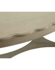 50" Antiqued White Solid Wood Oval Distressed Coffee Table