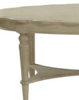 50" Antiqued White Solid Wood Oval Distressed Coffee Table