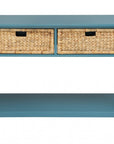44" Teal Blue Solid Wood Console Table