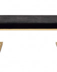 40" Black and Champagne Upholstered Faux Fur Bench