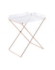 22" Clear and Copper Acrylic and Metal Tray Table
