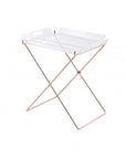 22" Clear and Copper Acrylic and Metal Tray Table