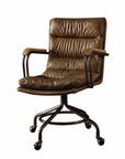 Coffee and Dark Brown Swivel Rolling Executive Office Chair