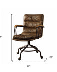 Coffee and Dark Brown Swivel Rolling Executive Office Chair