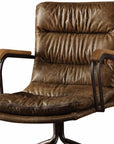 Coffee and Dark Brown Swivel Rolling Executive Office Chair