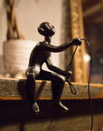 6" X 4" Black Resin Climbing Man Hanging Dimensional Sculpture