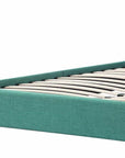 Turquoise Tufted Fabric Upholstered Queen Bed Frame