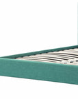 Turquoise Tufted Fabric Upholstered Queen Bed Frame