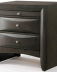 25" Solid Wood Two Drawer Nightstand