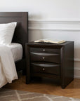 25" Solid Wood Two Drawer Nightstand