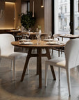 Set of Two White Upholstered Faux Leather Dining Side Chairs