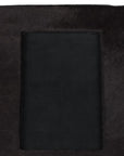 4" x 6" Black Cowhide Picture Frame with Mat