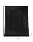 4" x 6" Black Cowhide Picture Frame with Mat