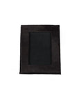 4" x 6" Black Cowhide Picture Frame with Mat