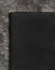 4" x 6" Black Cowhide Picture Frame with Mat