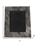 5" x 7" Gray Cowhide Hanging & Tabletop Picture Frame with Mat