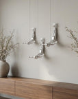 Set of Three Black Resin Diving Man Hanging Dimensional Sculpture