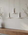 Set of Three Black Resin Diving Man Hanging Dimensional Sculpture