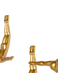 Set of Three Black Resin Diving Man Hanging Dimensional Sculpture