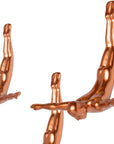 Set of Three Black Resin Diving Man Hanging Dimensional Sculpture
