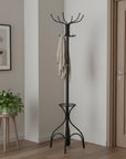 18" X 18" X 70" Black Metal Coat Rack