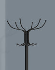 18" X 18" X 70" Black Metal Coat Rack
